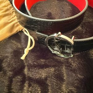 Christian Louboutin Black and Red Belt
